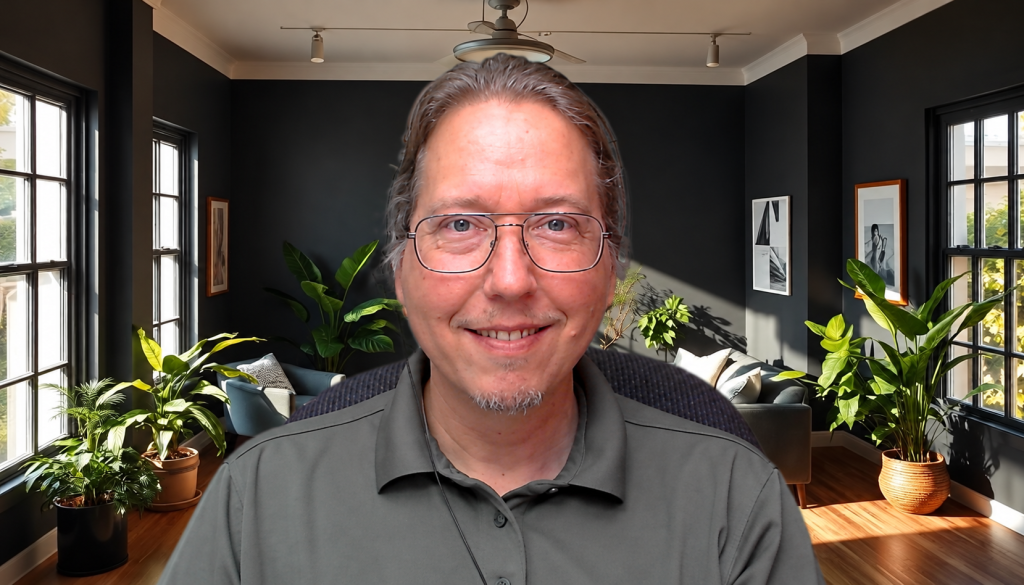 Benjamin Faust smiling in a home office